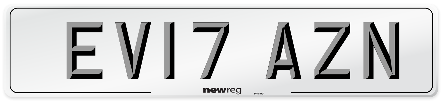 EV17 AZN Number Plate from New Reg